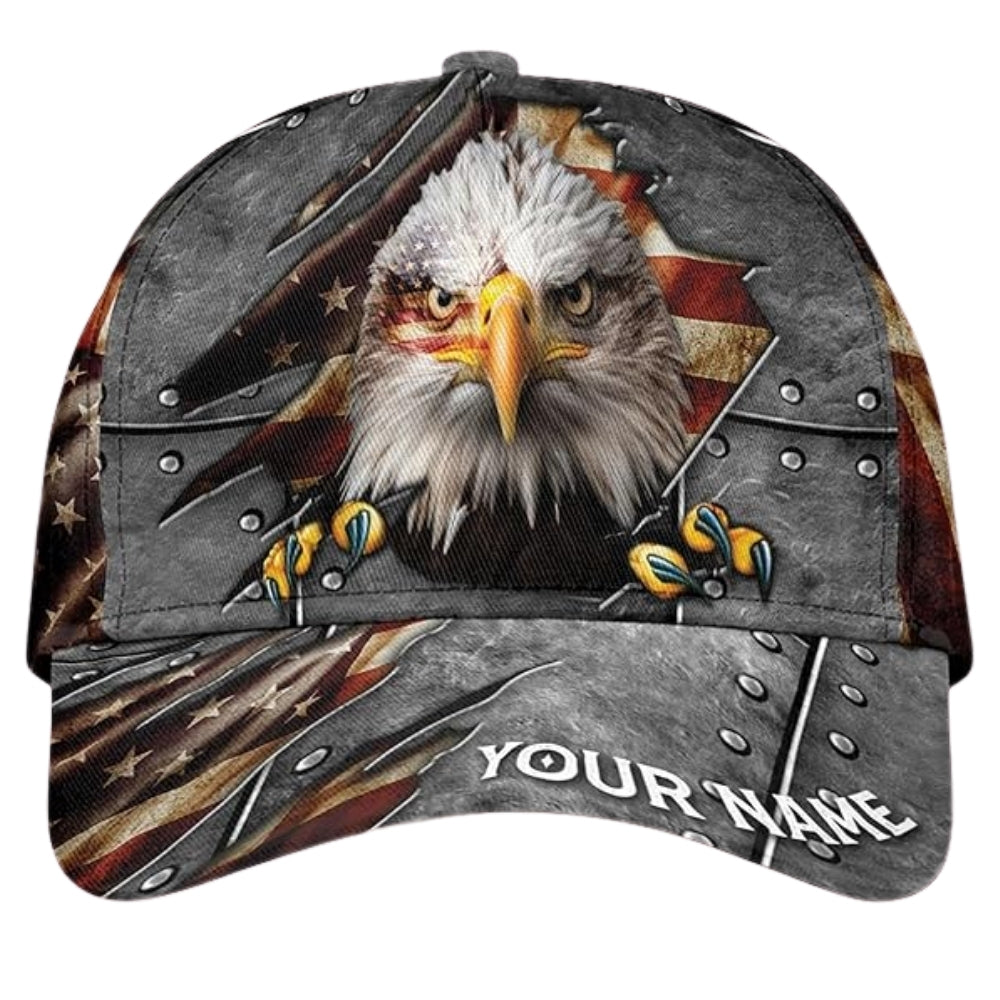 Custom American Eagle 3D Baseball Cap, Custom Patriotic Eagle Caps CP0191