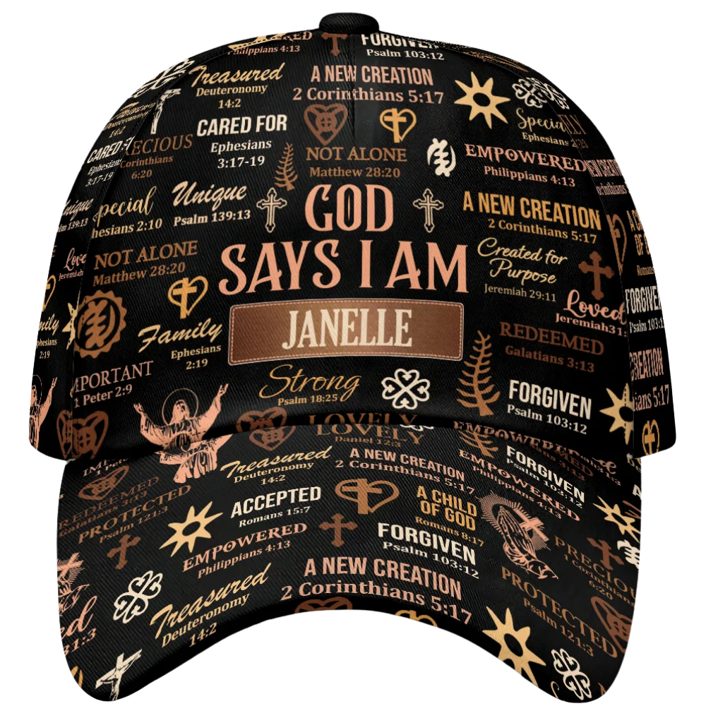 God Say I Am Custom Christian Baseball Cap, Personalized Faith God Hats CP0573