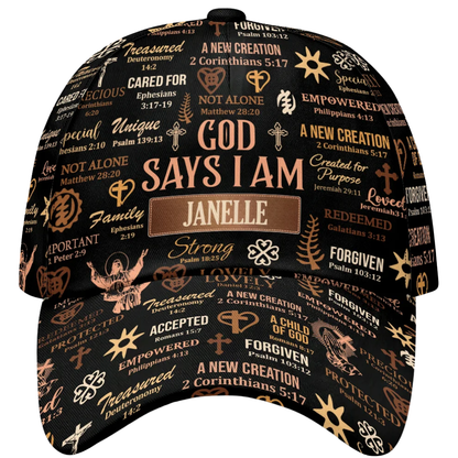 God Say I Am Custom Christian Baseball Cap, Personalized Faith God Hats CP0573