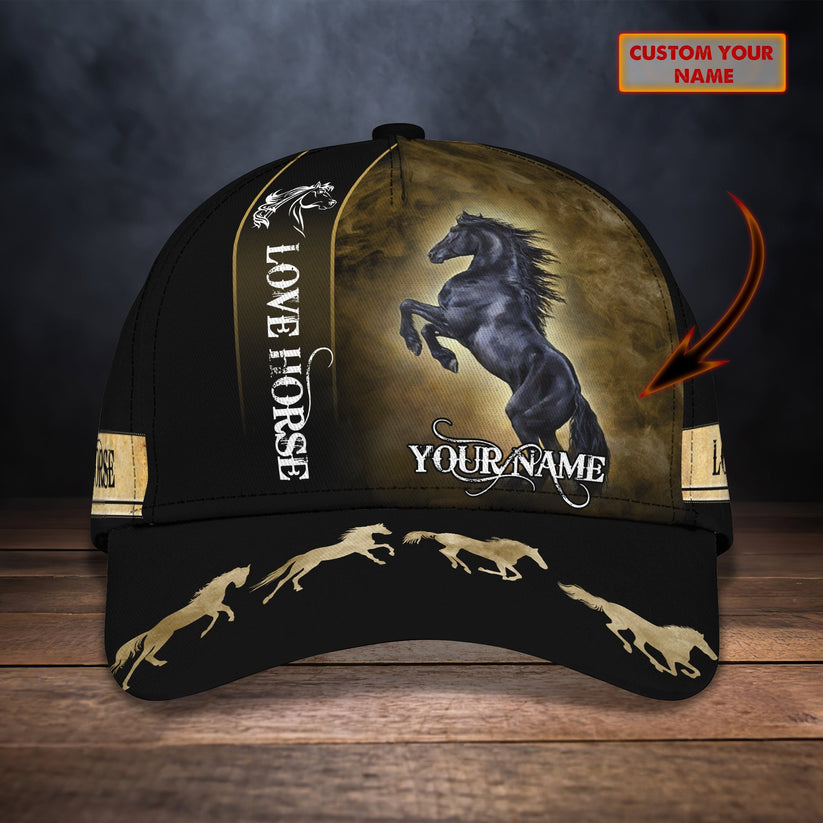 Black Horse Customized Name Cap CA0218