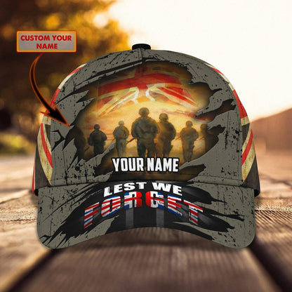 3D Classic Cap Let's We Forget Uk Veteran Personalized Name Cap 62 Lasfour CA2327