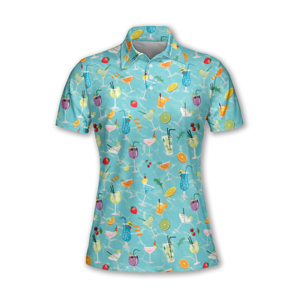 Cocktail Women's Golf Polo Shirt, Cocktail Golf Shirts For Ladies GW0078