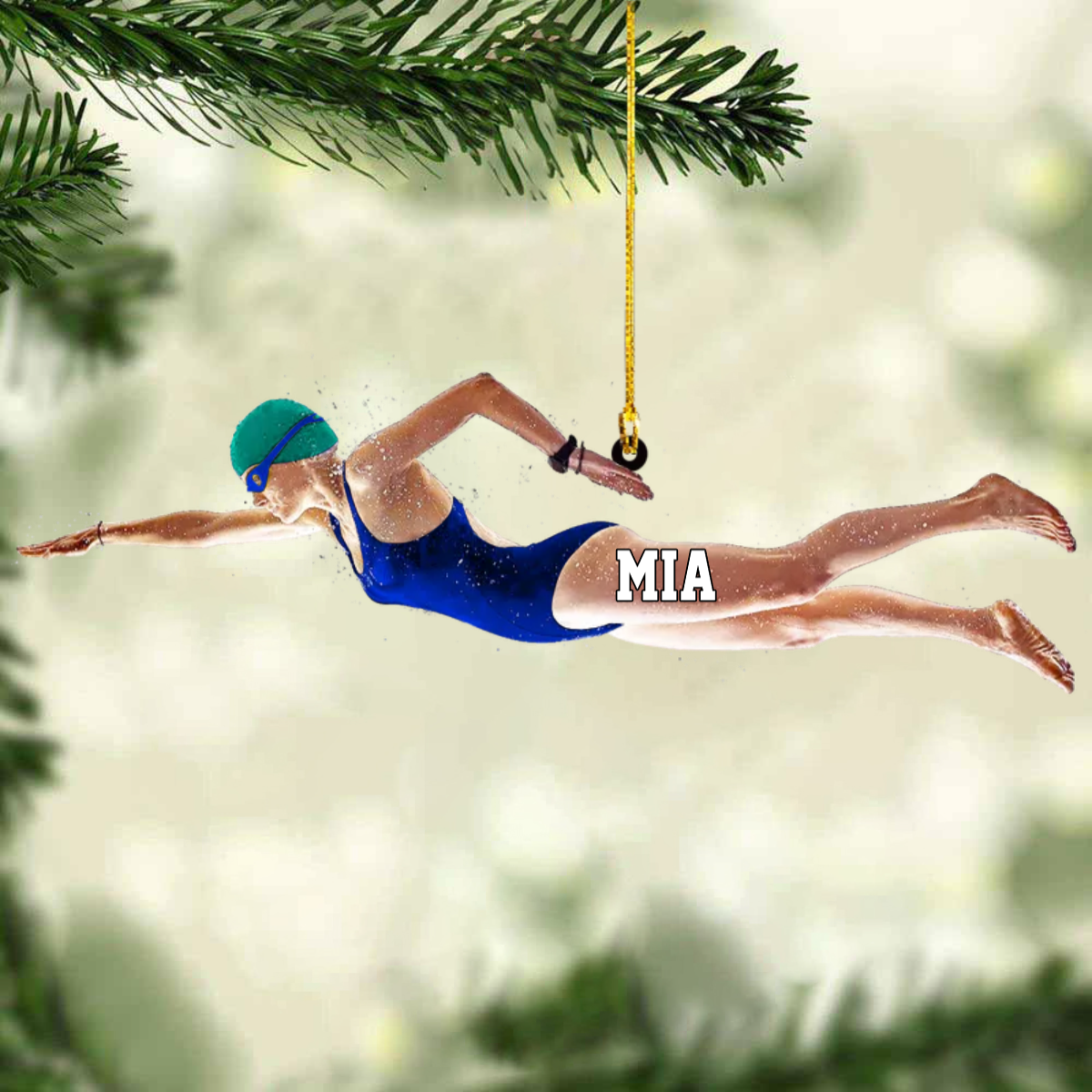 Personalized Female Swimmer Acrylic Ornament, Gift For Swimming Lovers/Swimmer OO1769