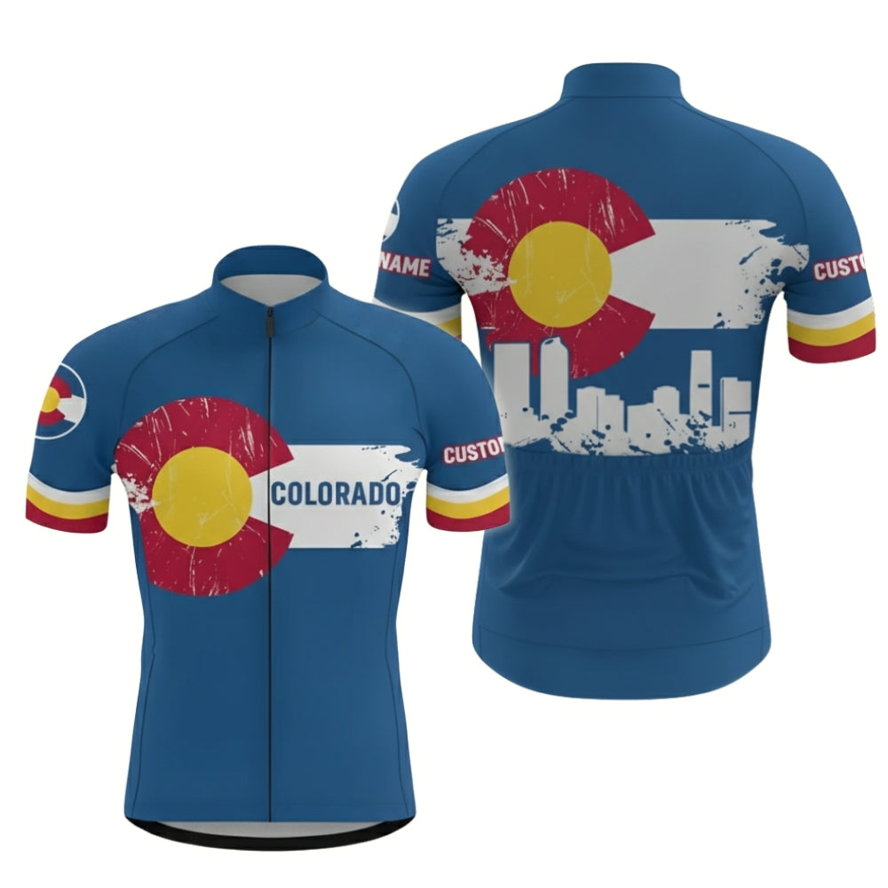 Custom Colorado Flag Cycling Short Sleeve Jersey For Mens, Custom Colorado Cycling Jersey CZ0044