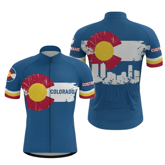 Custom Colorado Flag Cycling Short Sleeve Jersey For Mens, Custom Colorado Cycling Jersey CZ0044