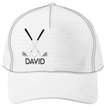 Custom Name Golf White Baseball Cap, Personalized Golf 3D Printed Hat CP0598
