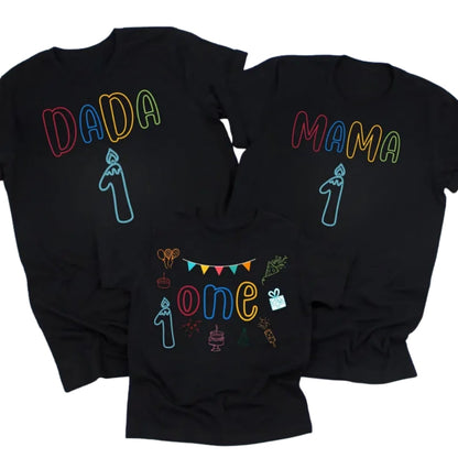 Custom Matching 1st Birthday Family T Shirts, Personalized First Birthday Family Shirts ET0356