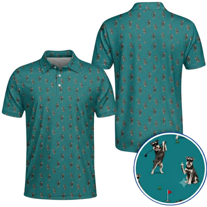 Miniature Schnauzer Golf Polo Shirt For Men, Schnauzer Golf Shirt For Dog Lover GZ0371
