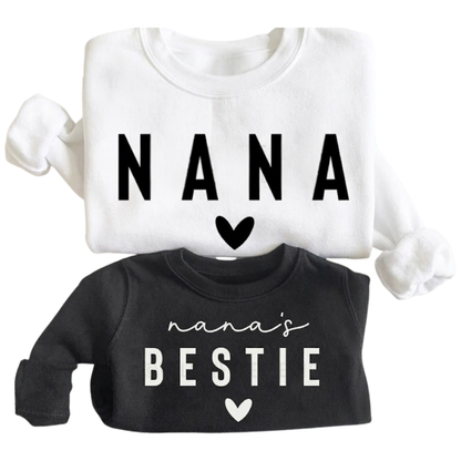 Matching Nana And Nana's Bestie Sweatshirt, Grandmother And Granddaughter Sweatshirts ET1432