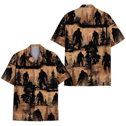 Bigfoot Forest Men's Hawaiian Shirt, Sasquatch Bigfoot Hawaiian Shirts HE0549