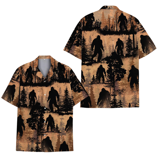 Bigfoot Forest Men's Hawaiian Shirt, Sasquatch Bigfoot Hawaiian Shirts HE0549