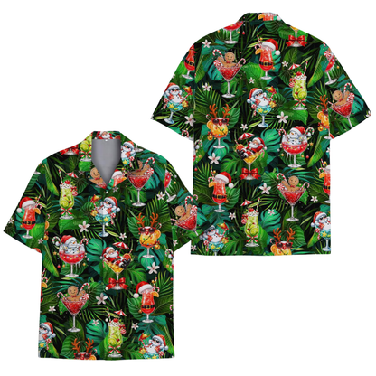 Santa Cocktail Tropical Hawaiian Shirt For Men Women, Christmas In July Hawaiian Shirt HE0567