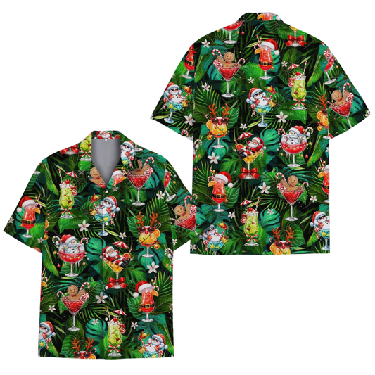 Santa Cocktail Tropical Hawaiian Shirt For Men Women, Christmas In July Hawaiian Shirt HE0567