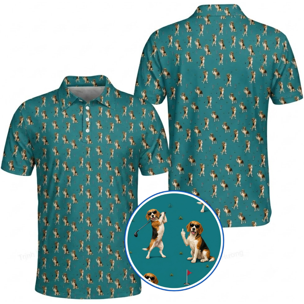 Beagle Dog Golf Polo Shirt For Men, Beagle Golf Shirt GZ0364