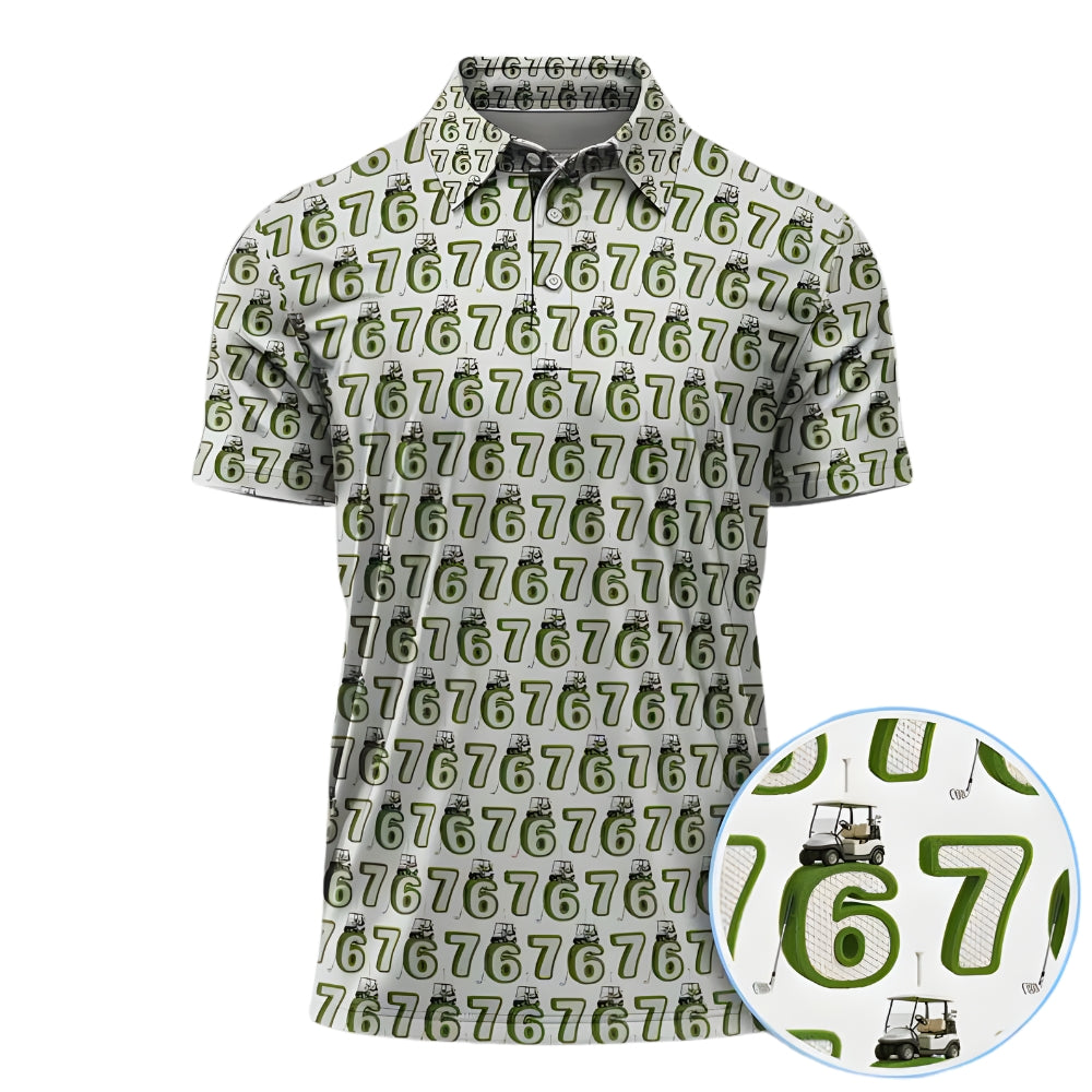 Funny Six Seven 67 Golf Polo Shirt For Mens, Funny 67 Golf Shirts GE0257