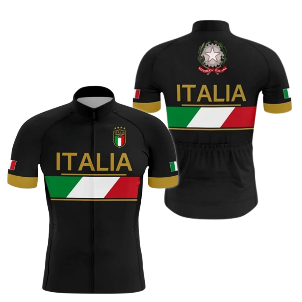 Italia Flag Men's Cycling Short Sleeve Jersey, Patriotic Italy Cycling Jersey CZ0025