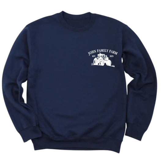 Custom Farm Name Tractor Sweatshirt, Custom Family Farmer Matching Sweater 2D0847