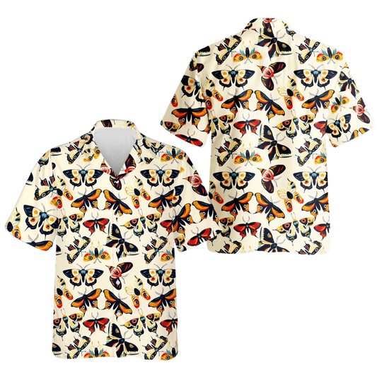 Butterflies Vintage Hawaiian Shirt For Men Women, Butterfly Hawaiian Shirt HE0576