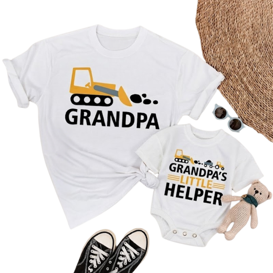Grandpa Grandpa's Litlle Helper Matching T Shirt, Grandpa And Grandkids Matching Shirts ET1206