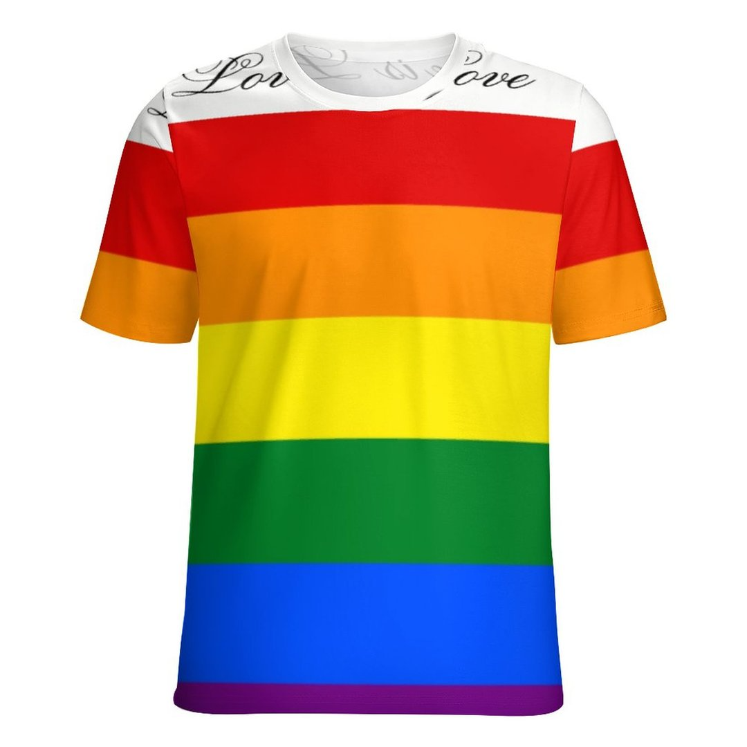 Love Equality Rainbow Flag Lgbt Lesbian Gay Pride Short Sleeve Shirt Women Plus Size Blouse Tunics Tops LO0914