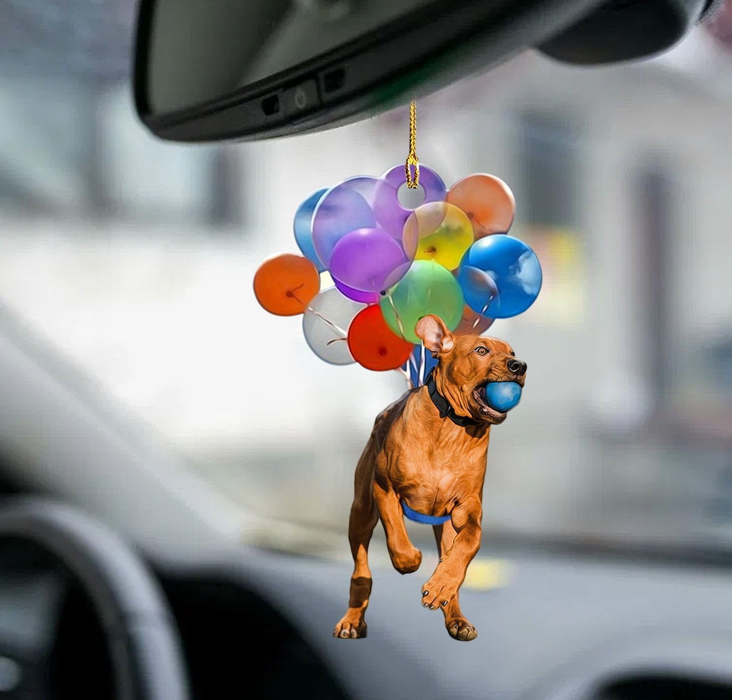 Dog Balloon Ornaments Rhodesian Ridgeback Fly With Bubbles Car Hanging Ornament Lasfour OO0848