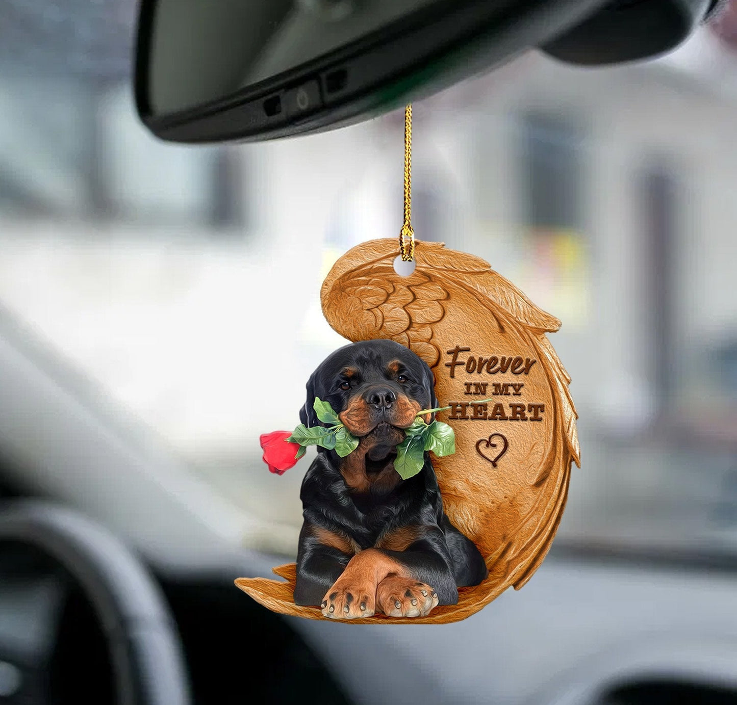 Rottweiler Forever In My Heart Rottie Hanging Ornament Dog Ornament Lasfour OO0826