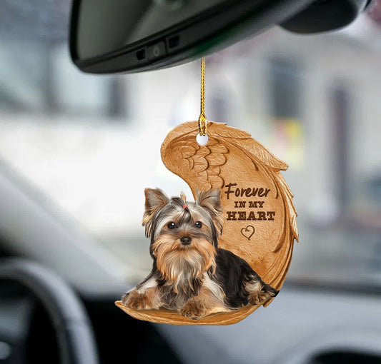 Yorkie Forever In My Heart Hanging Ornament Dog Ornament Lasfour OO0834