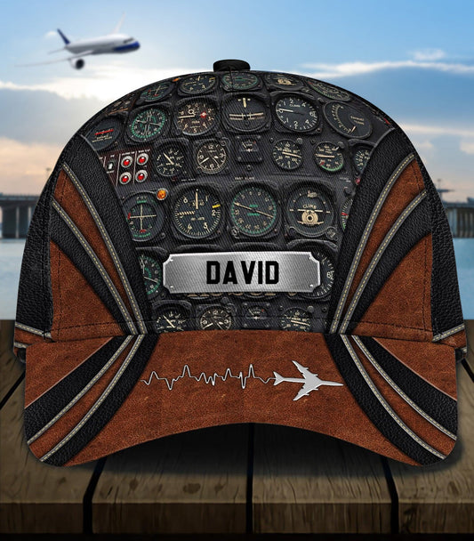 Personalized Pilot With Control Panel Classic Cap, Personalized Gift for Pilot CA0221