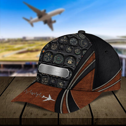 Personalized Pilot With Control Panel Classic Cap, Personalized Gift for Pilot CA0221