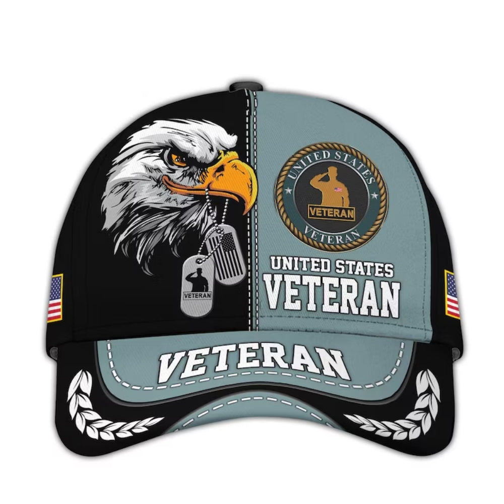 Eagle United State Veteran 3D Baseball Cap, US Veteran Hats Caps CP0119