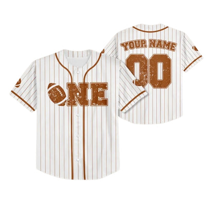 Custom One Football 1st Birthday Family Matching Baseball Jersey, Custom First Birthday Family Baseball Shirts ET0702