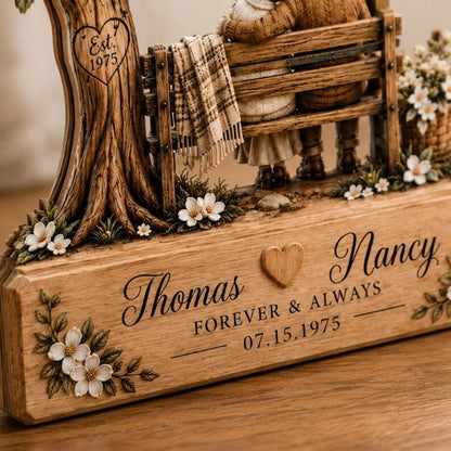 Fifty Years Together Custom Couple Name Wooden Plaque, Custom 50th Wedding Anniversary Wooden Block WD0819