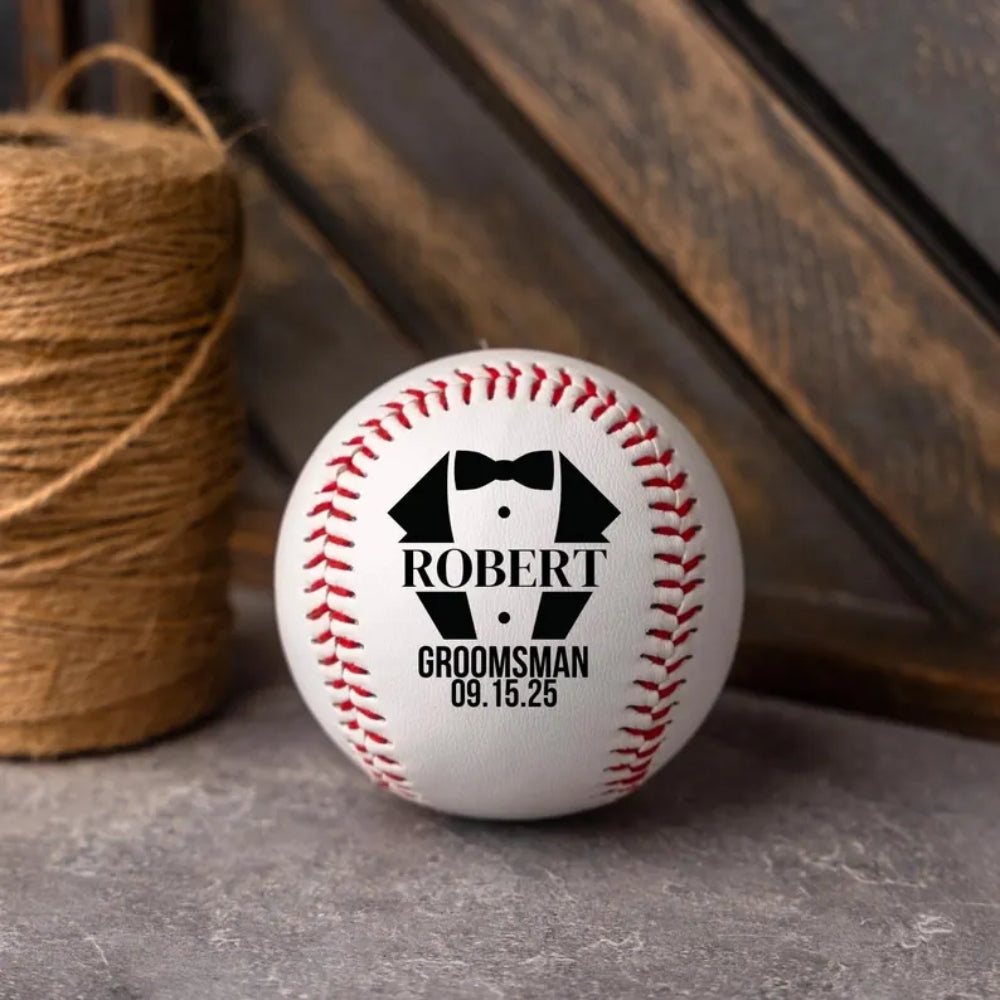 Personalized Groomsmen Baseball Ball, Custom Wedding Bachelor Party Baseball Ball For Groomsmen WD0108