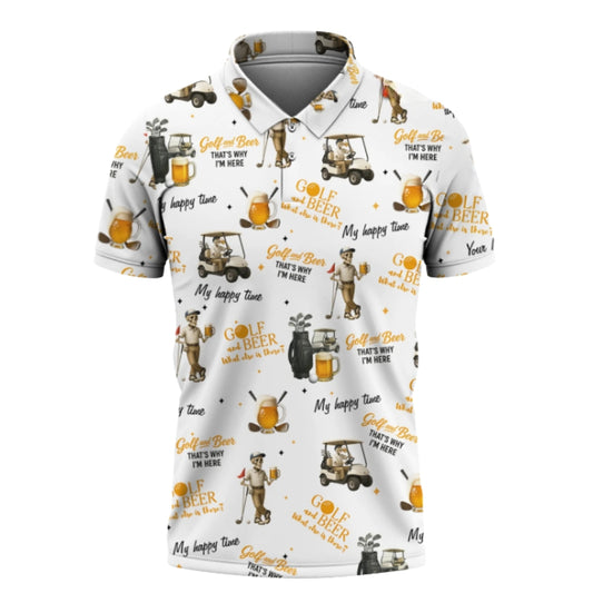 Golf And Beer That's Why I'm Here Custom Name Golf Men Polo Shirt, Custom Funny Beer Golf Shirts GZ0195