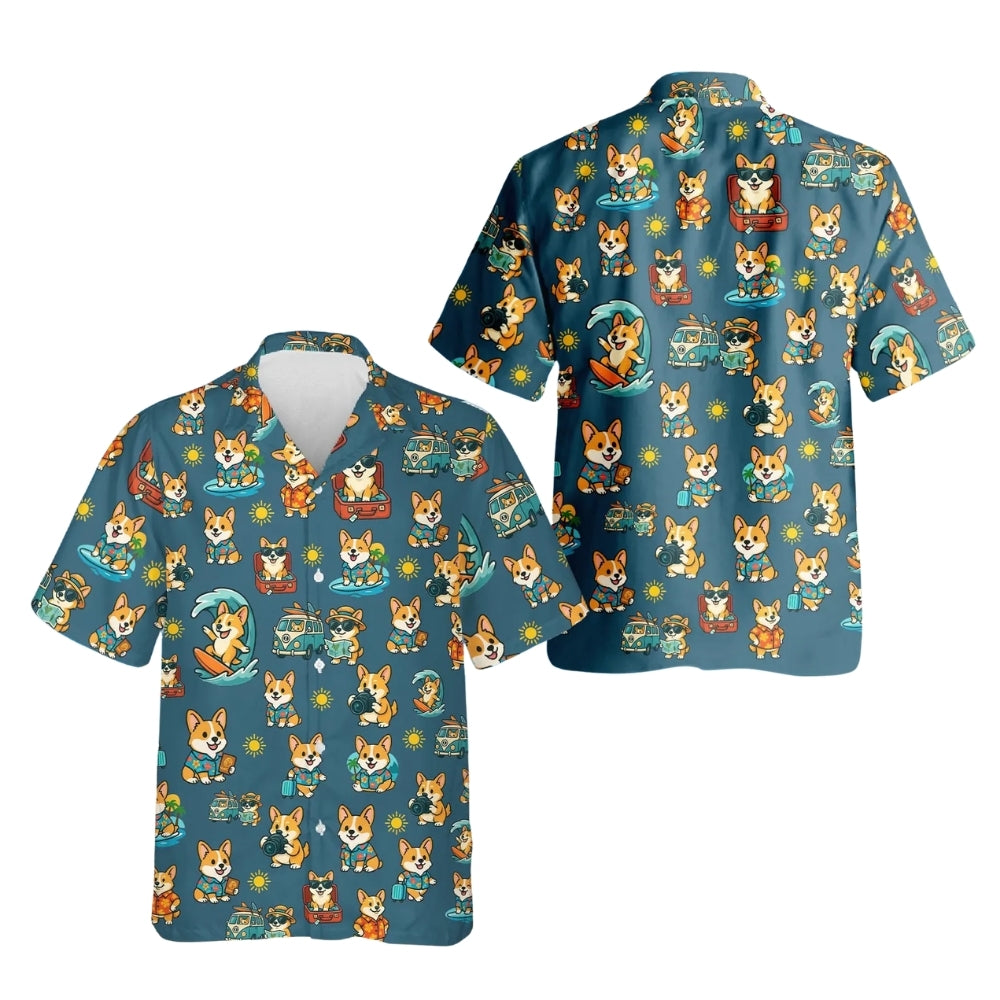 Funny Corgi Hawaiian Shirt Men Women, Corgi Dog Hawaiian Shirts HE0096