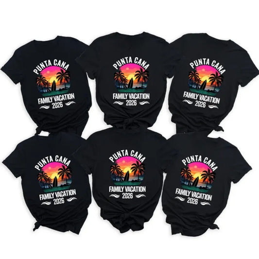 Custom Punta Cana Family Matching T Shirts, Custom Beach Trip Matching Shirts For Family ET0557