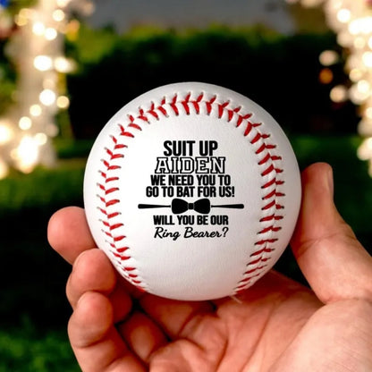 Will You Be Our Ring Bearer Personalized Baseball Ball, Personalized Ring Bearer Proposal Baseball Ball WD0110