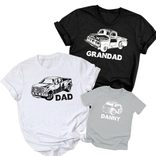 Grandad Dad And Me Car Matching Father Day T Shirt, Matching Grandfather Grandson Shirts ET0844
