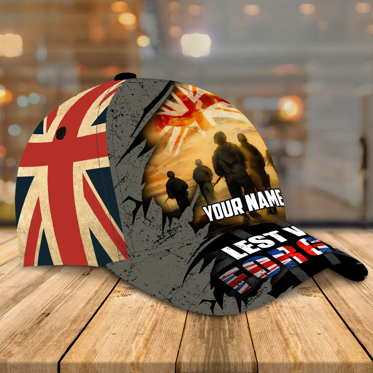 3D Classic Cap Let's We Forget Uk Veteran Personalized Name Cap 62 Lasfour CA2329