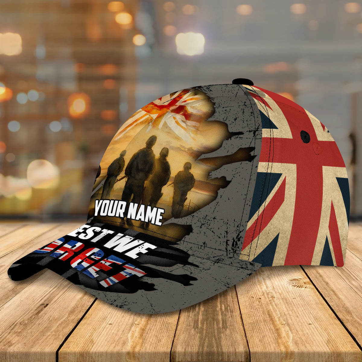 3D Classic Cap Let's We Forget Uk Veteran Personalized Name Cap 62 Lasfour CA2329
