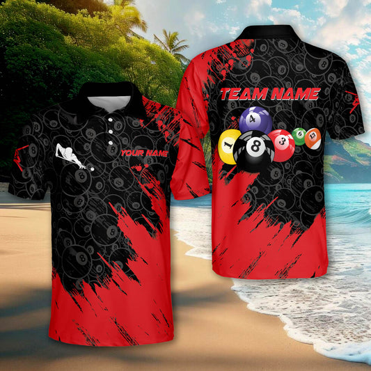 Lasfour Billiard Balls Paint Red Personalized Name 3D Shirt BIA0555