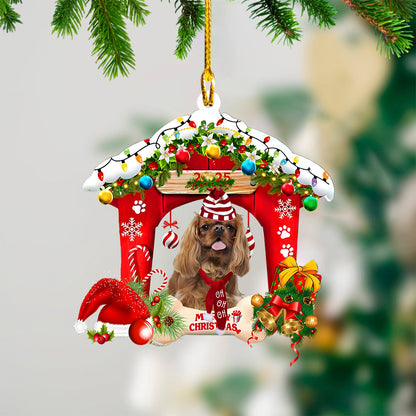 Cavalier King Charles Spaniel Christmas House Custom Shaped Two Sided Ornament OO3929
