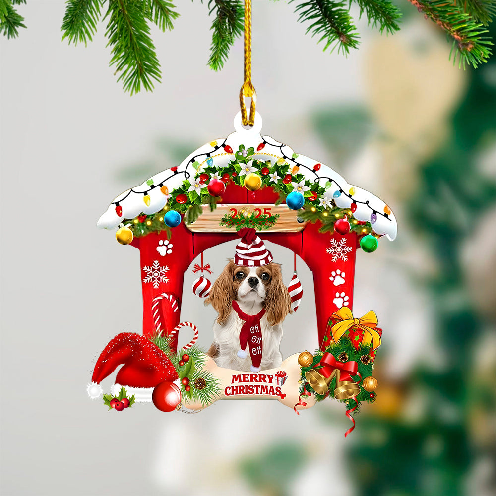 Cavalier King Charles Spaniel Christmas House Custom Shaped Two Sided Ornament OO3929