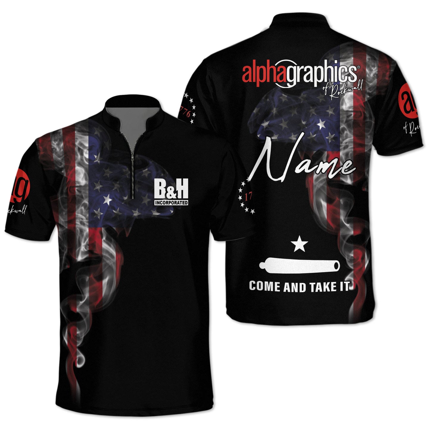 Us Flag Logo Smoke Custom Bowling Jerseys for Men, Uniform Shirt for Bowling Team, Bowler SO0727