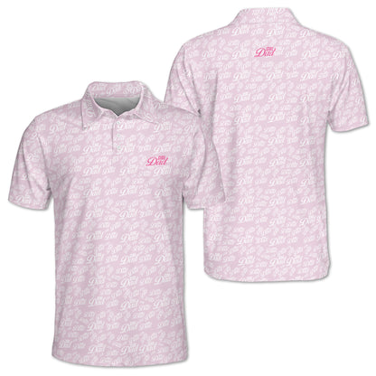 Girl Dad Pink Golf Polo Shirt For Men, Father Day Golf Shirts For Dad With Daughter GE0463