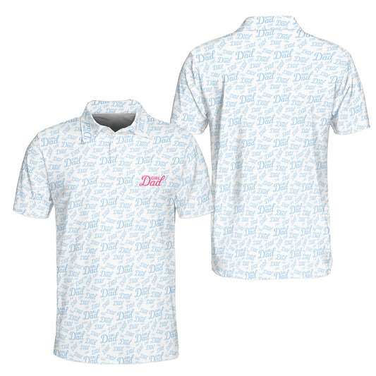 Girl Dad Blue Pink Golf Polo Shirt, Father's Day Golf Shirts GE0444