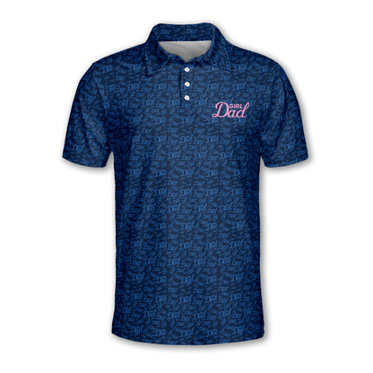 Men's Girl Dad Navy Golf Polo Shirts, Dad Daughter Golf Shirts For Father's Day GB0019