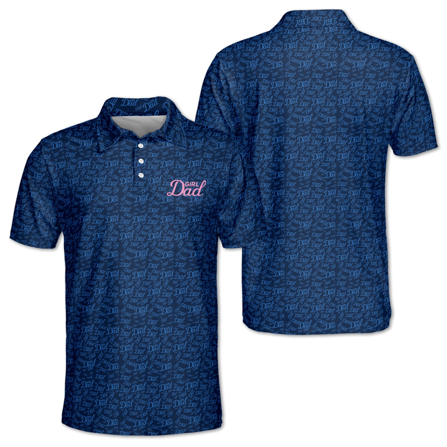 Men's Girl Dad Navy Golf Polo Shirts, Dad Daughter Golf Shirts For Father's Day GB0019
