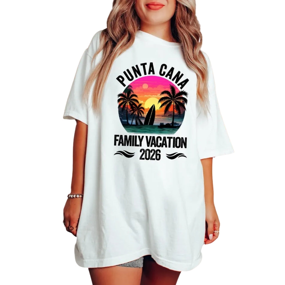 Custom Punta Cana Family Matching T Shirts, Custom Beach Trip Matching Shirts For Family ET0557