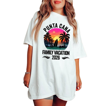 Custom Punta Cana Family Matching T Shirts, Custom Beach Trip Matching Shirts For Family ET0557